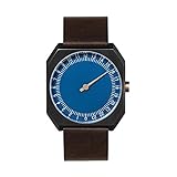 slow Jo 30 - Dark Brown Vintage Leather, Anthracite Case, Blue Dial