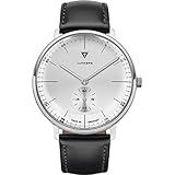 Junkers Bauhaus - Reloj de pulsera analógico de cuarzo para hombre, 40 mm, blanco y negro, 40 mm, Junkers Bauhaus