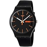 Swatch SUOB704 - Reloj analógico de Cuarzo Unisex con Correa de plástico, Color Negro