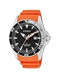 Citizen BN0100-18E - Reloj analógico de Cuarzo para Hombre, Correa de Poliuretano Color Naranja