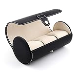 Bmw Caja de reloj cilíndrica, estuche de viaje para 3 relojes Negro