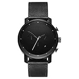 MVMT MC01BL - Reloj de pulsera de hombre con correa de cuero, color negro