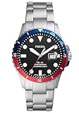Fossil Reloj para hombre Fb-01, movimiento de cuarzo, caja de 42mm de acero inoxidable plateado con correa de acero inoxidable, FS5657