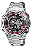Casio EDIFICE Reloj en caja sólida, 10 BAR, Negro, para Hombre, con Correa de Acero inoxidable, EFA-121D-1AVEF