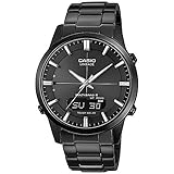 Casio WAVE CEPTOR Reloj Radiocontrolado y solar, Cristal de zafiro, Caja sólida, Negro, para Hombre, con Correa de Acero inoxidable macizo, LCW-M170DB-1AER