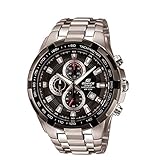 Casio Reloj Cuarzo Hombre 49.00mm con dial Analógico Negro y Correa Plata EF-539D-1AVEF