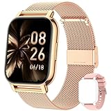 Popglory Reloj Inteligente Mujer, Smartwatch Con Llamadas, Presión Arterial, 100+ Deportes, Frecuencia Respiratoria, Cardíaca, Oxígeno en Sangre, Sueño, Compatible Con Android iOS