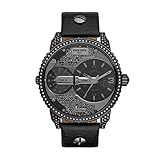 Diesel Reloj de acero inoxidable con tres manecillas para hombre Mini Daddy, Negro