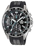 Casio EDIFICE Reloj en caja sólida de acero inoxidable, 10 BAR, Negro/Azul, para Hombre, con Correa de Resina, EFV-550P-1AVUEF