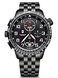 Victorinox Hombre Airboss Mach 9 Chronograph Black Edition - Reloj de Acero Inoxidable/Cuero automático Hecho en Suiza 241742